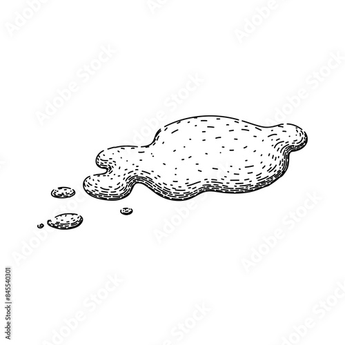 splash water puddle hand drawn. drop spill, isolated rain, wet splatter splash water puddle vector sketch. isolated black illustration