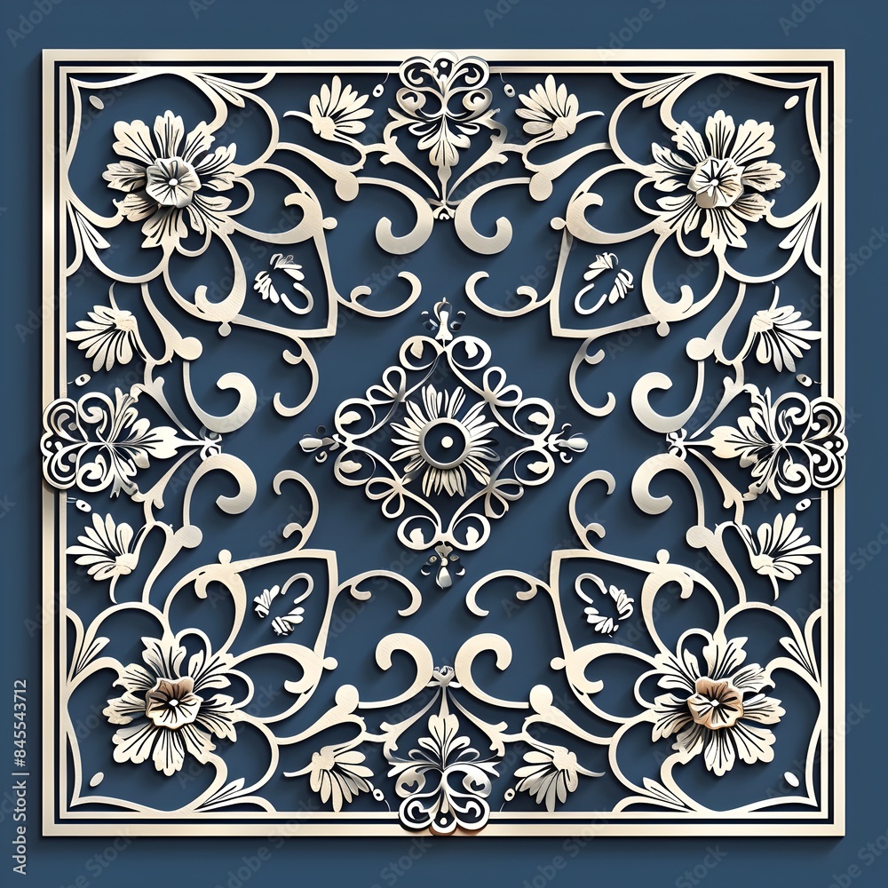Laser Cut Metal Frame with Intricate Floral Patterns for Modern Elegance Laser Cut Metal Frame with Intricate Floral Patterns for Modern Elegance
