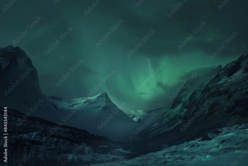 Experience the enchanting radiance of the midnight aurora as it illuminates Norway's untouched wilderness with subtle gradations of color and light. Experience the enchanting radiance of the midnight aurora as it illuminates Norway's untouched wilderness with subtle gradations of color and light.