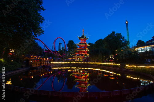 Amusement Park at night photo