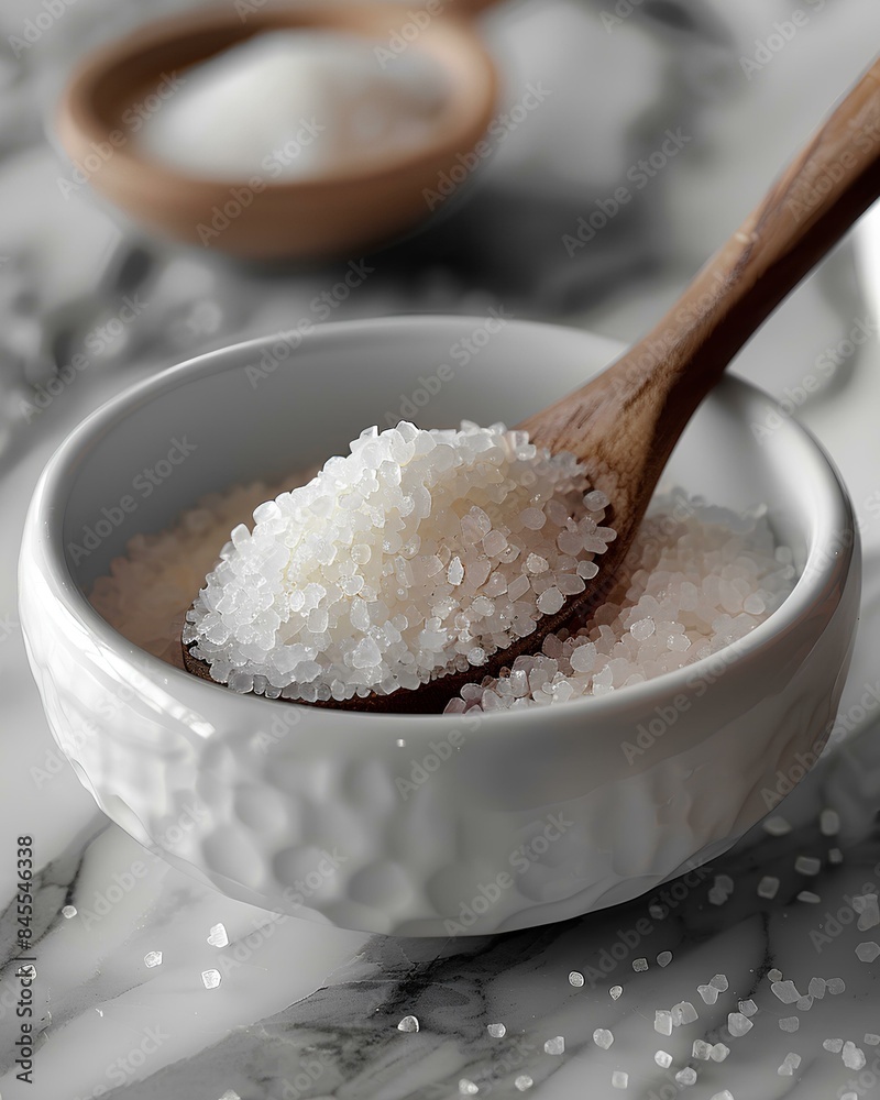 Granulated Sugar in a Porcelain Bowl Granulated Sugar in a Porcelain Bowl