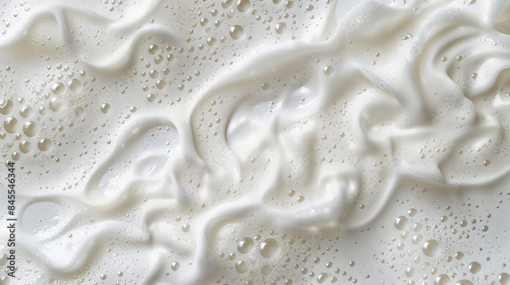 White soapy froth with tiny holes on the surface White soapy froth with tiny holes on the surface