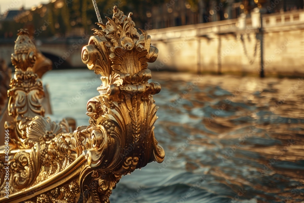 Experience the intricate details and cultural significance of a beautifully adorned boat at the Bastille Boat Parade in France. Experience the intricate details and cultural significance of a beautifully adorned boat at the Bastille Boat Parade in France.