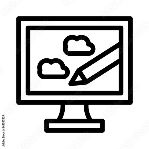 game development line icon