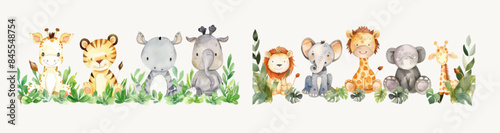 Safari Animals Illustration in Watercolor