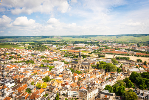 View over the town of Épernay in France's Champagne region