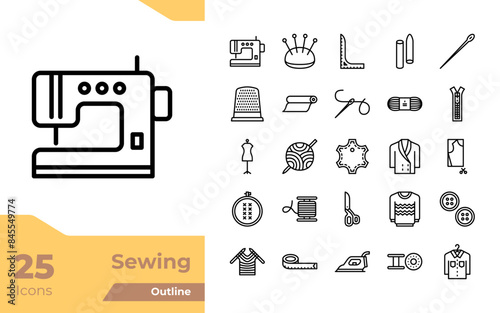 Sewing Outline Icons