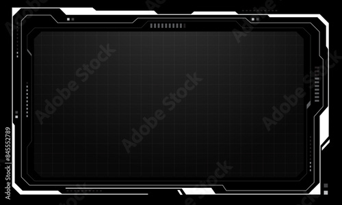 Hud frames white grey user interface elements design modern technology futuristic control panel screen digital hologram window gaming menu touching cyber monitor set on black background vector