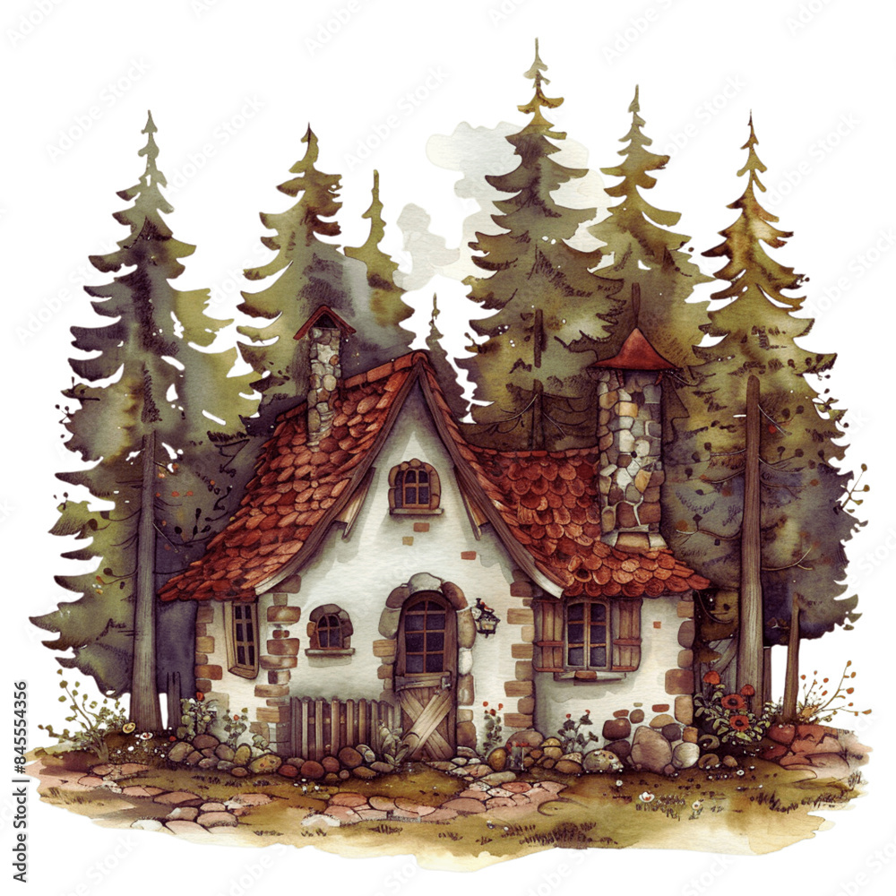 Naklejka premium Strange cottage in the forest - 1