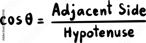 trigonometry formulas hand drawn illustration