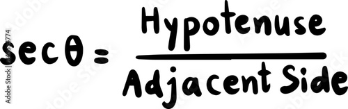 trigonometry formulas hand drawn illustration