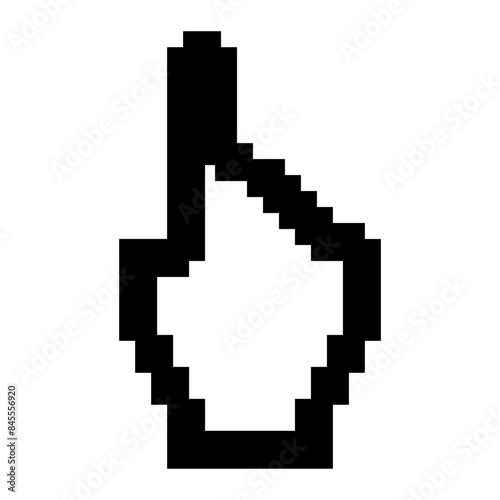 pixel index finger cursor icon, hand pointer icon, 8bit style click cursor 