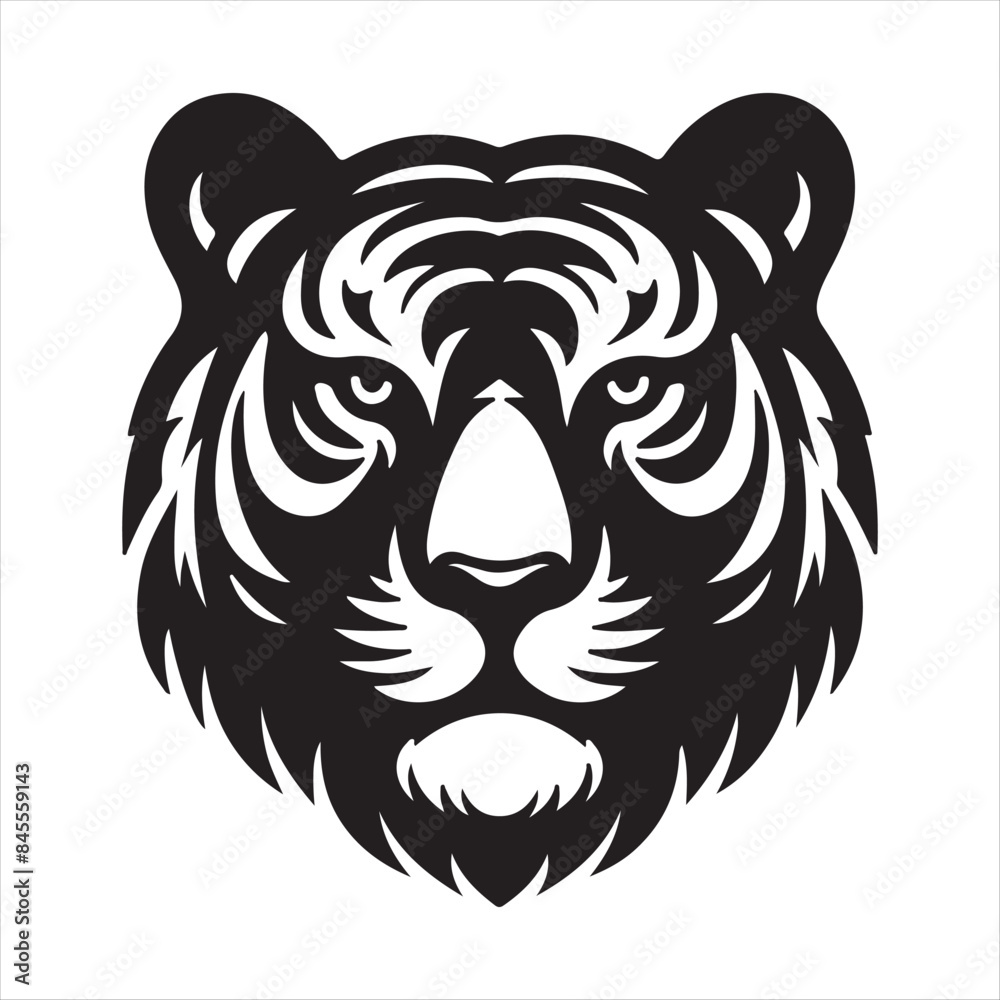 a beautiful tiger head vector art illustration a beautiful tiger head vector art illustration