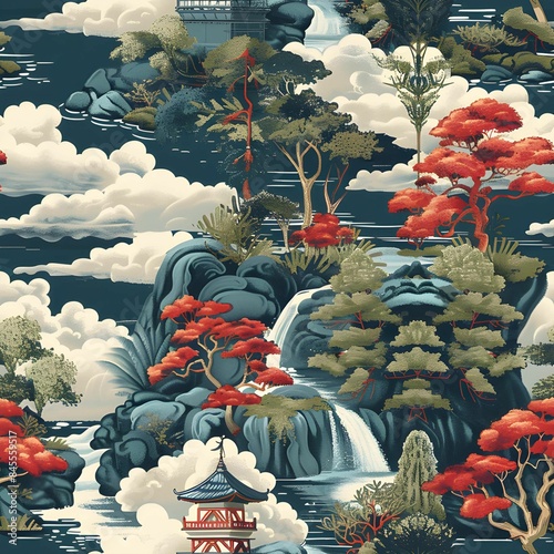 chinese temple in the forest