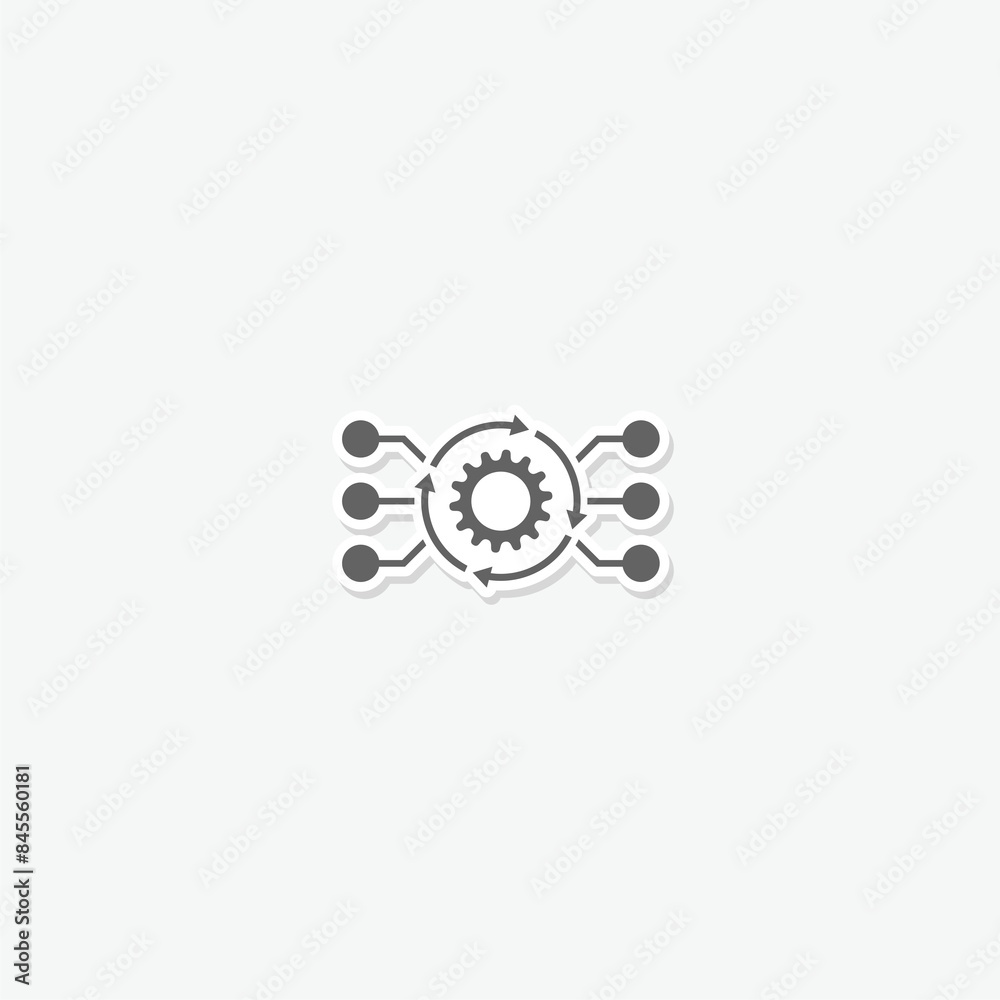 Algorithm API software icon sticker isolated on gray background