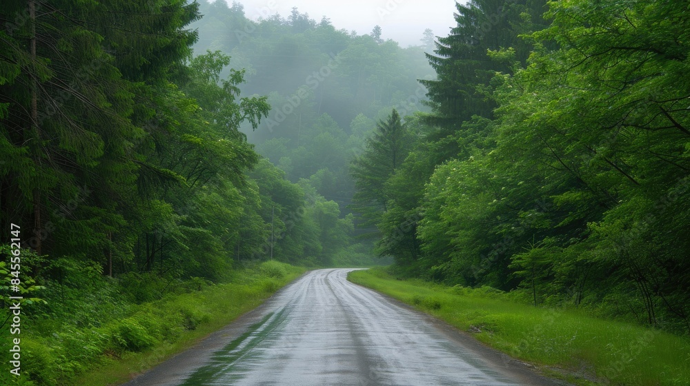 Fototapeta premium Into the Canopy: Journey on a Forest Highway