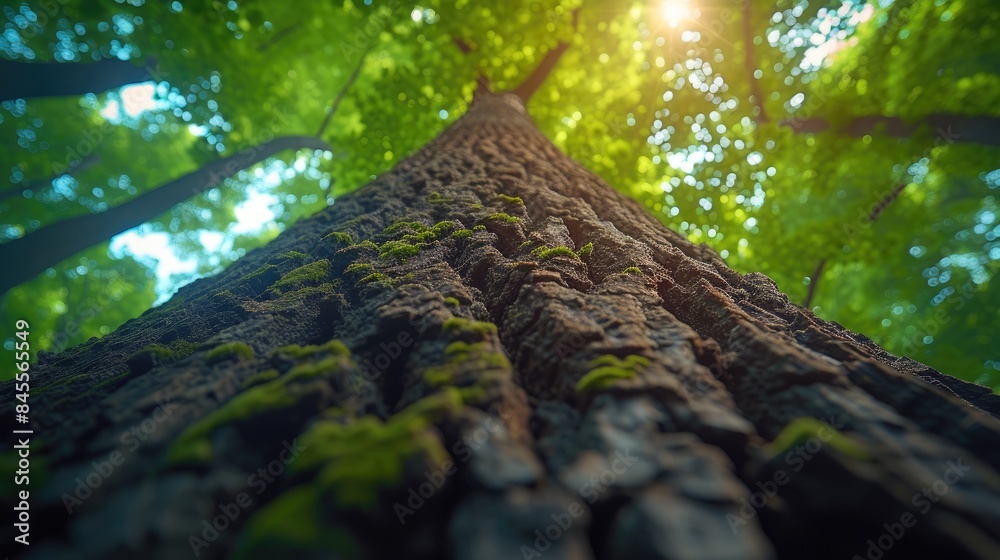 Fototapeta premium Arboreal Wonder: Grand Tree Surrounded by Green Foliage