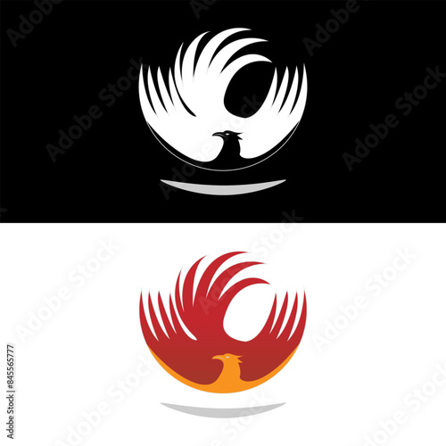 Phoenix logo design in red and orange, ideal for innovative resilient technology healthcare brand