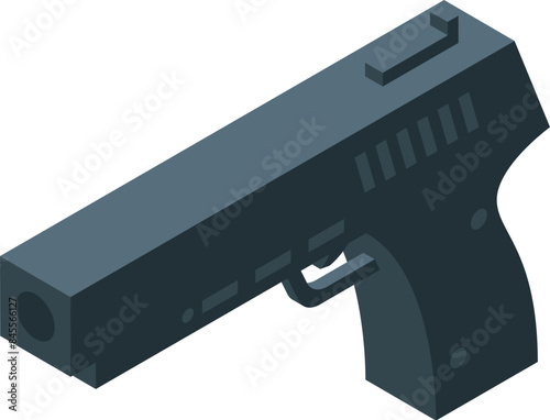 Modern semi automatic handgun pistol pointing right with short barrel