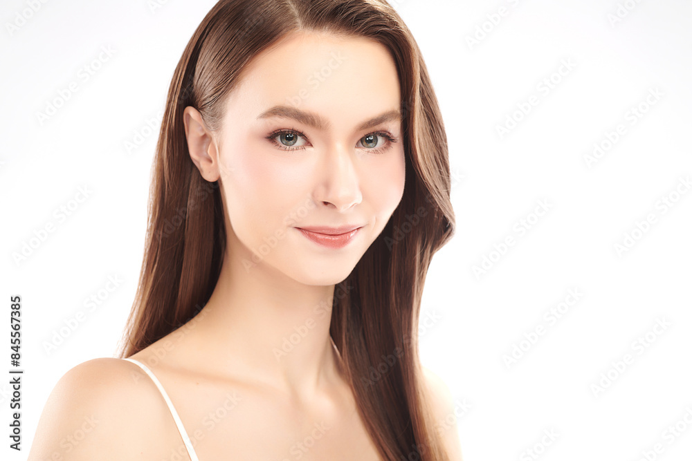 Beautiful young woman with clean fresh skin on white background, Face care, Facial treatment, Cosmetology, beauty and spa, women portrait. Beautiful young woman with clean fresh skin on white background, Face care, Facial treatment, Cosmetology, beauty and spa, women portrait.
