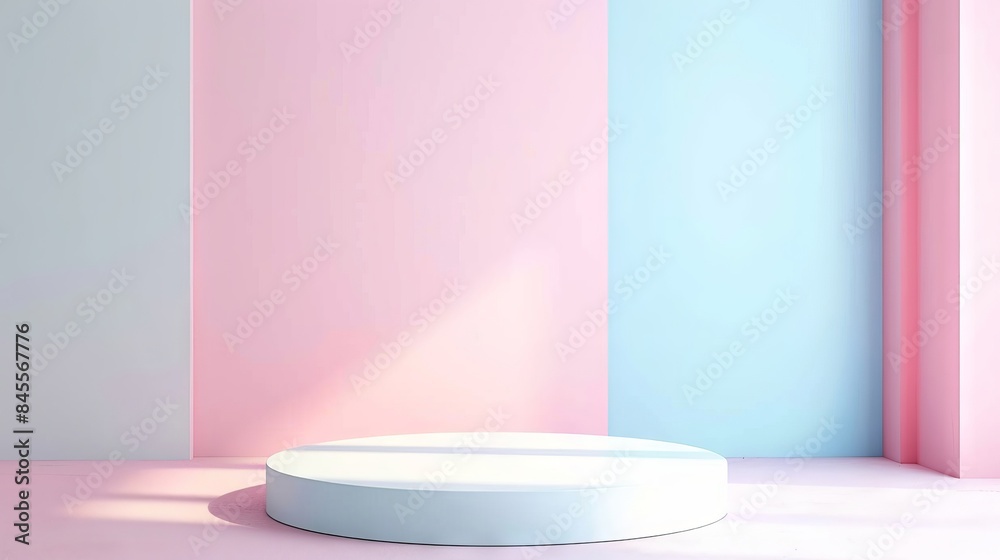 3D Round Platform with Pastel Background 3D Round Platform with Pastel Background