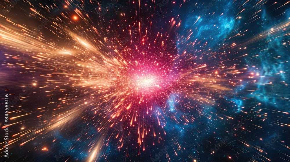 Galactic Burst: Sparks Ignite Across Cosmic Canvas Galactic Burst: Sparks Ignite Across Cosmic Canvas