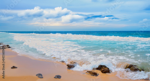 landscape with sea sunset on beach © MRSUTIN