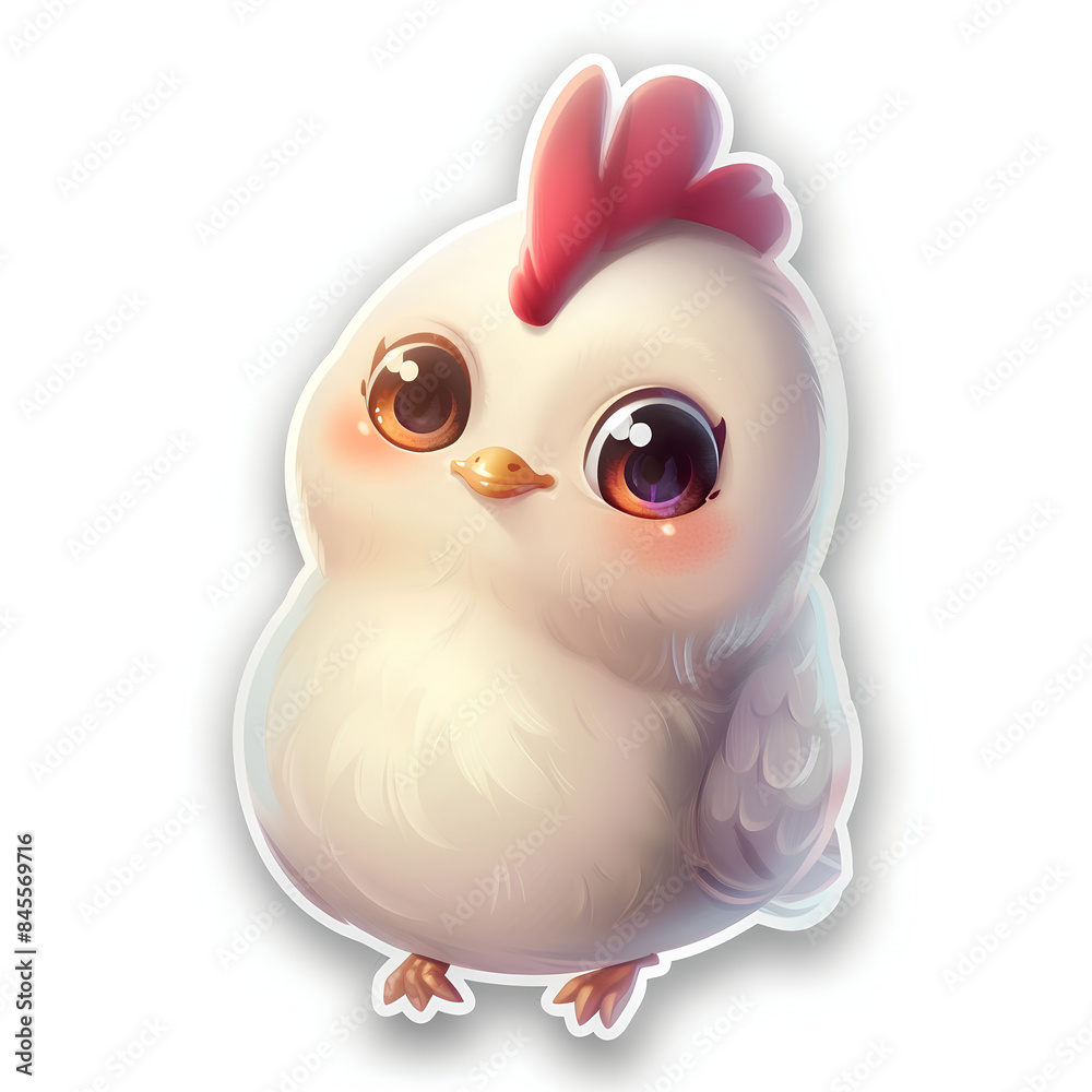 Adorable Cartoon Baby Chick with Big Eyes and Blush Cheeks Adorable Cartoon Baby Chick with Big Eyes and Blush Cheeks
