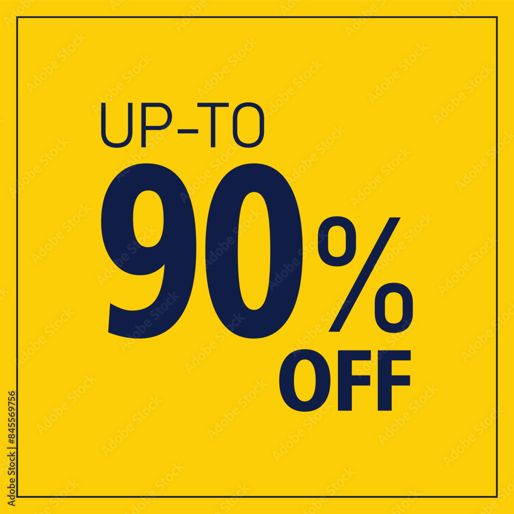 Up to 90% off. Vector design of yellow and blue color. Sale design. Eps file. Up to 90% off. Vector design of yellow and blue color. Sale design. Eps file.