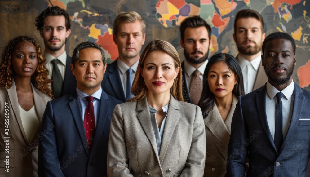A photo of diverse business professionals from different countries engaging in a video conference, representing cross-border collaboration and teamwork in a globalized world A photo of diverse business professionals from different countries engaging in a video conference, representing cross-border collaboration and teamwork in a globalized world