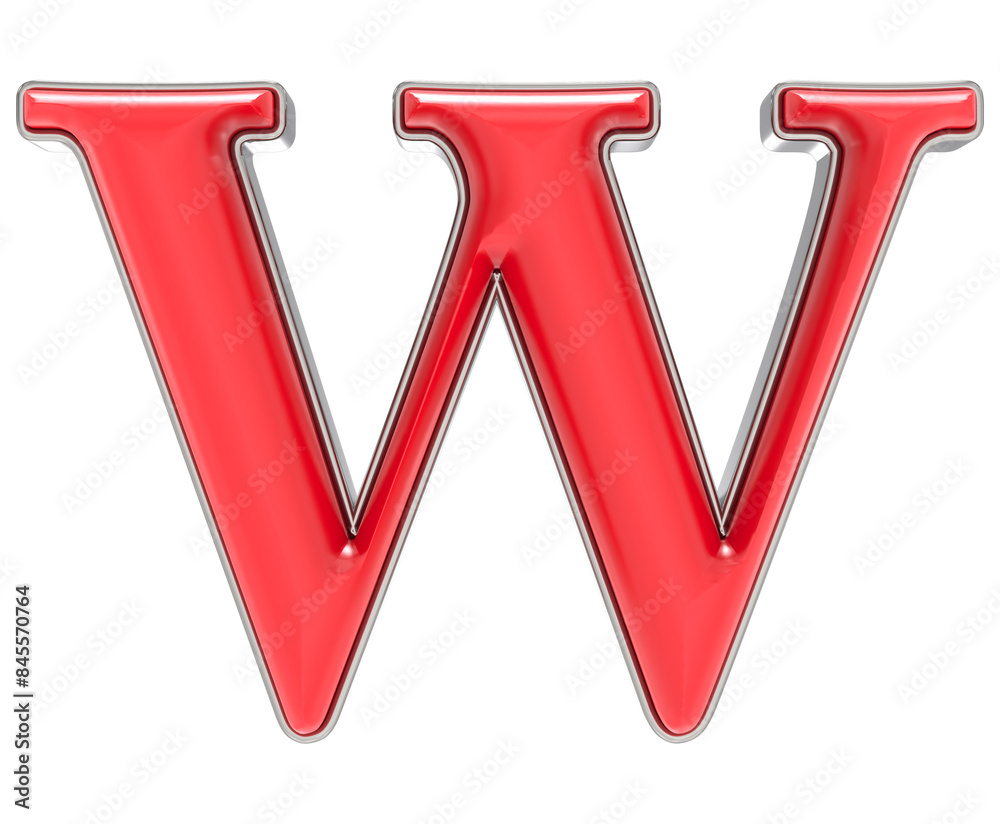 Font W Red 3D Render Font W Red 3D Render