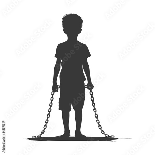 Chained Child Silhouette: Burden of Expectation, Innocence Lost.