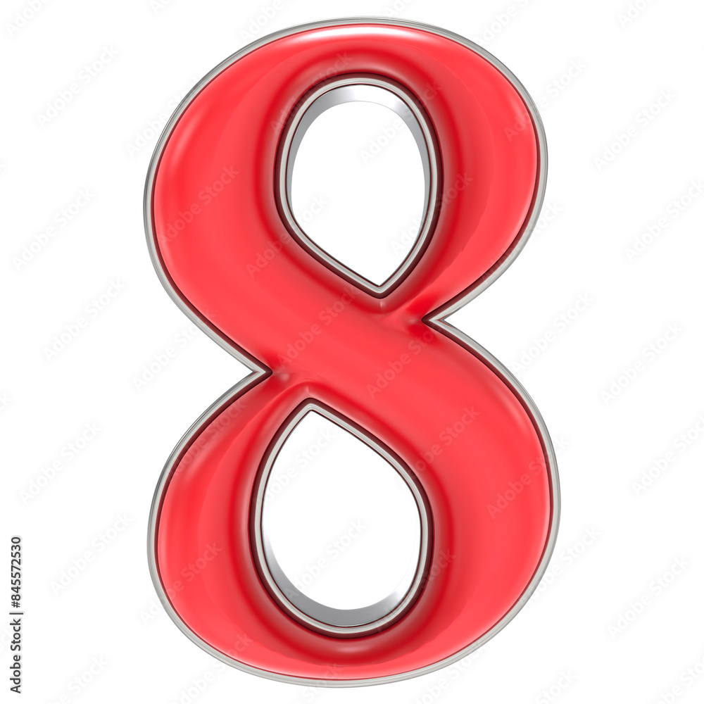 Number 8 Red 3D Rendering Number 8 Red 3D Rendering