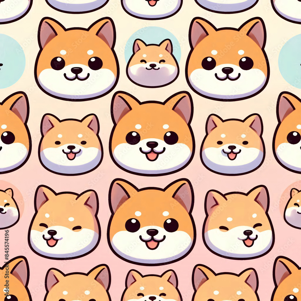 seamless pattern with shiba seamless pattern with shiba