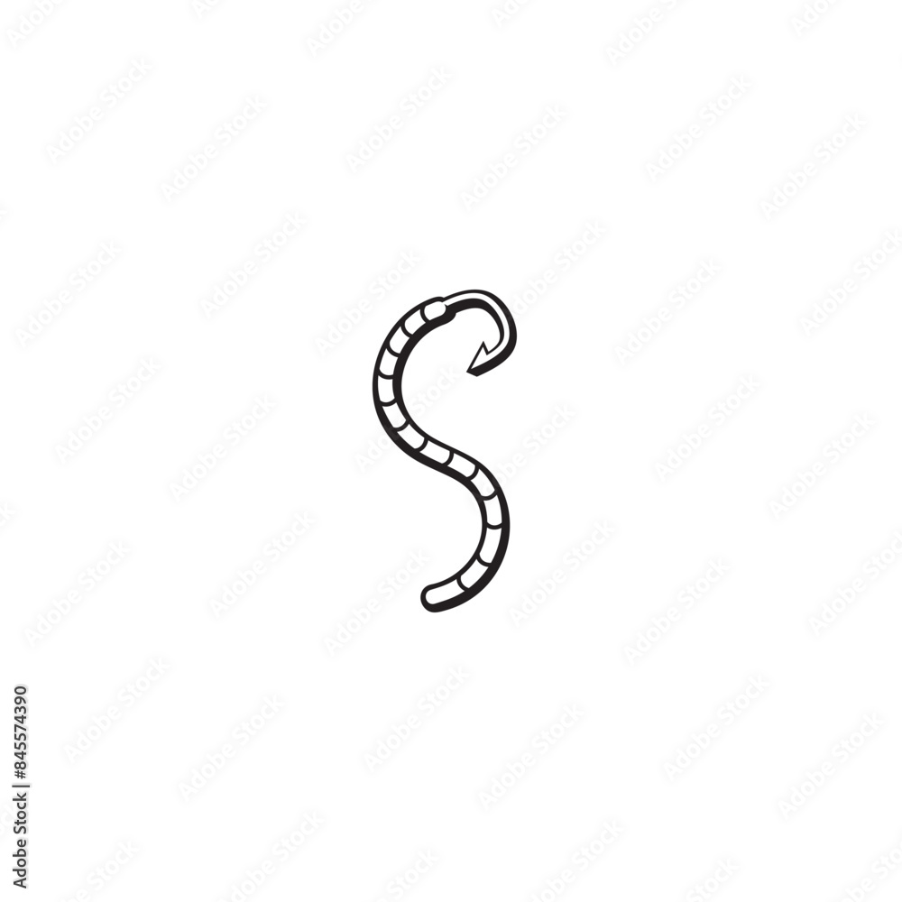 Worm Soft Bait logo or icon design Worm Soft Bait logo or icon design