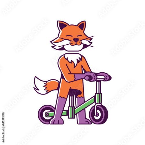 Fox Riding a Bike