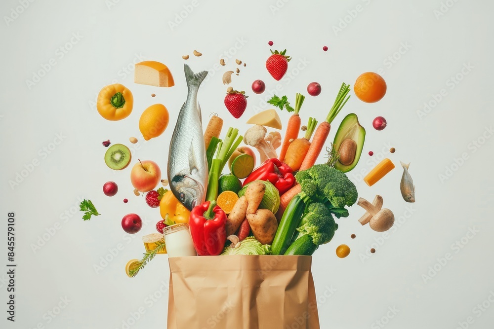 Conscious Consumption: Locally Sourced Goods Fill Reusable Paper Bag Conscious Consumption: Locally Sourced Goods Fill Reusable Paper Bag