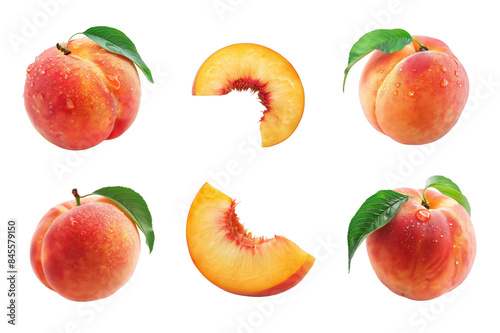 Peach Collection Bundle Set Isolated on a transparent background
