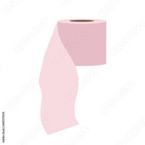 Toilet paper roll soft hygiene tissue tape for wc isolated vector illustration on white background