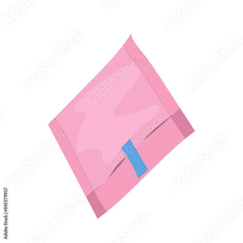 Packed female pad intimate hygiene item for periodic menstrual days isolated vector illustration