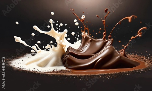 chocolate and milk powder splash design