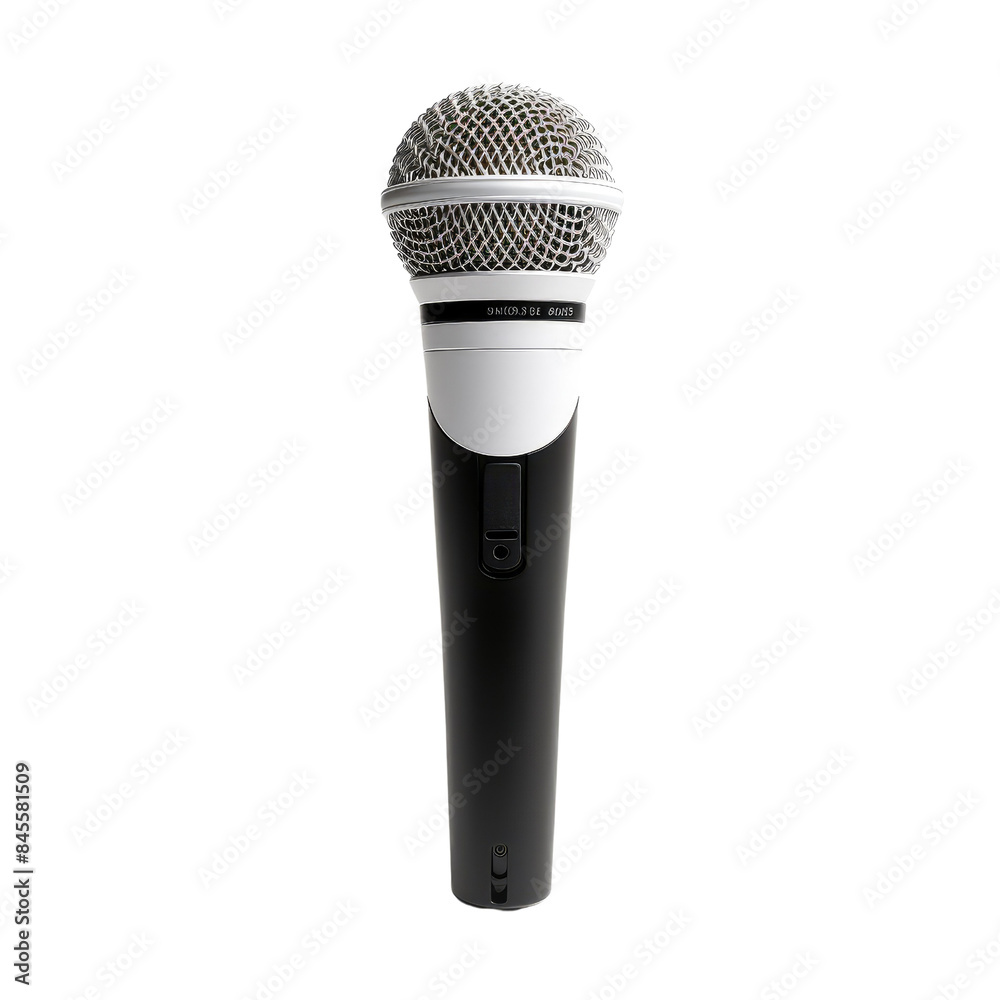 Black and white studio microphone isolated on a transparent background. beautiful render. Black and white studio microphone isolated on a transparent background. beautiful render.