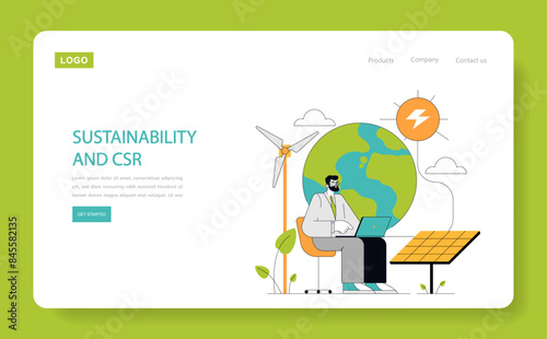 Sustainability and CSR Vector illustration