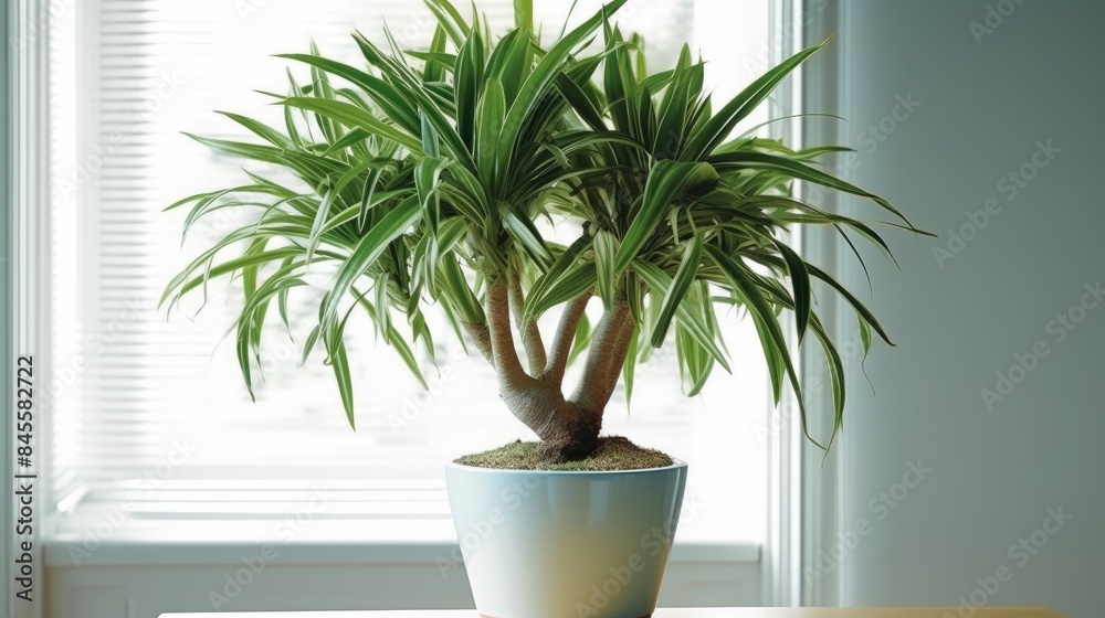 Fototapeta premium Elegant Indoor Decor: Dracaena Marginata in Full Glory