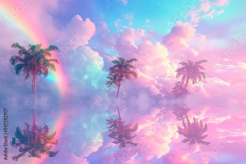 Psychedelic Oasis  Where Stars Meet Palm Trees