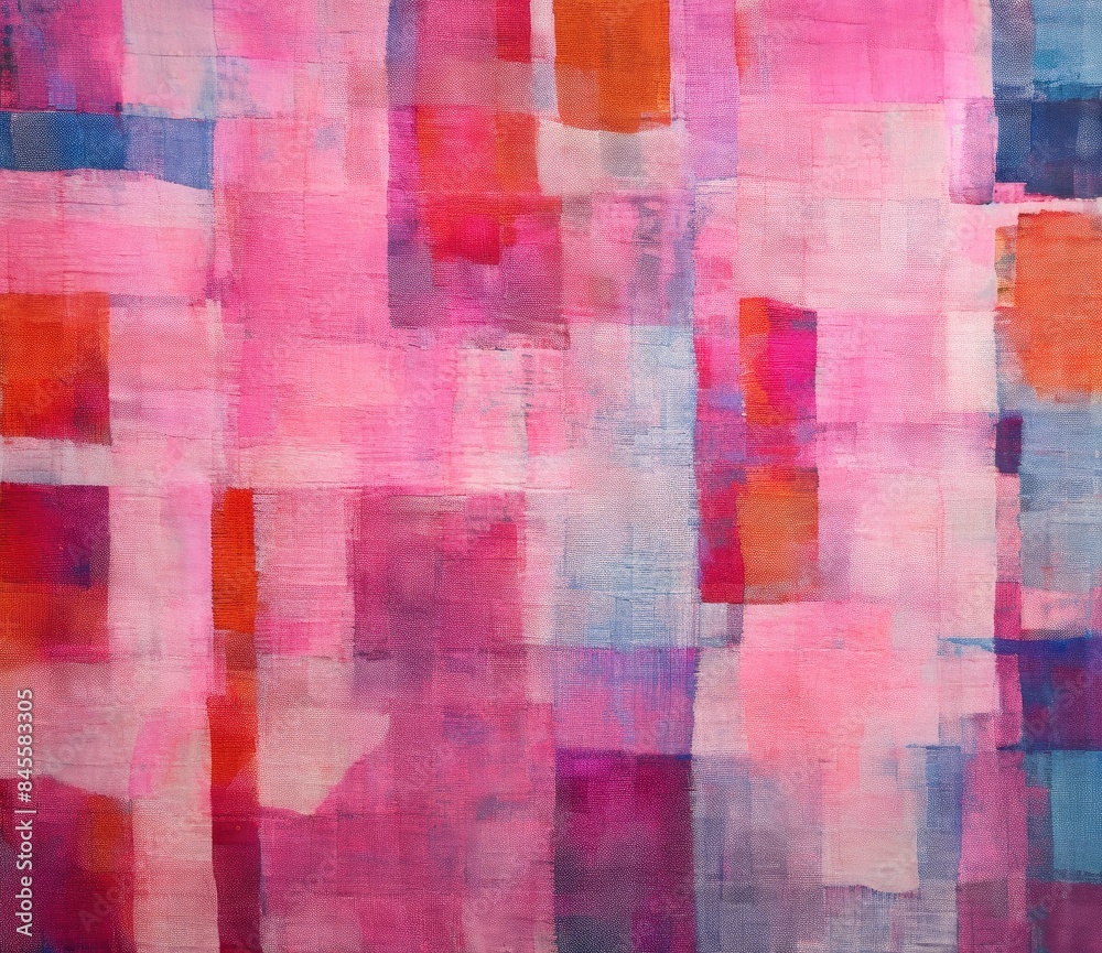 Fototapeta premium Eclectic Elegance: Colorful Abstractions on a Pink and Blue Canvas