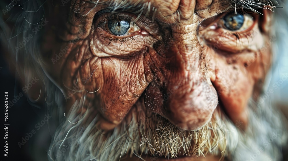 Old man with a weathered face and wise eyes AI generated Old man with a weathered face and wise eyes AI generated