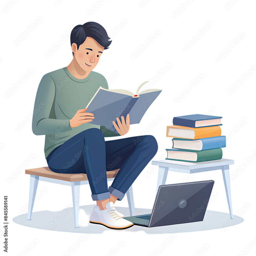 Young businessman working with computer remotely Young businessman working with computer remotely