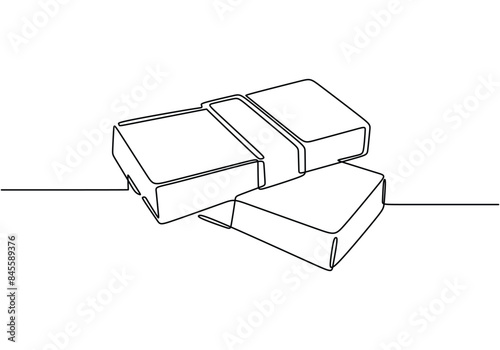 Several bundles of money continuous line drawing. Money saving investment and finance bank concept.