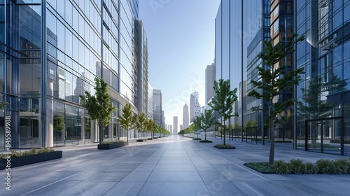 modern urban area with tall buildings